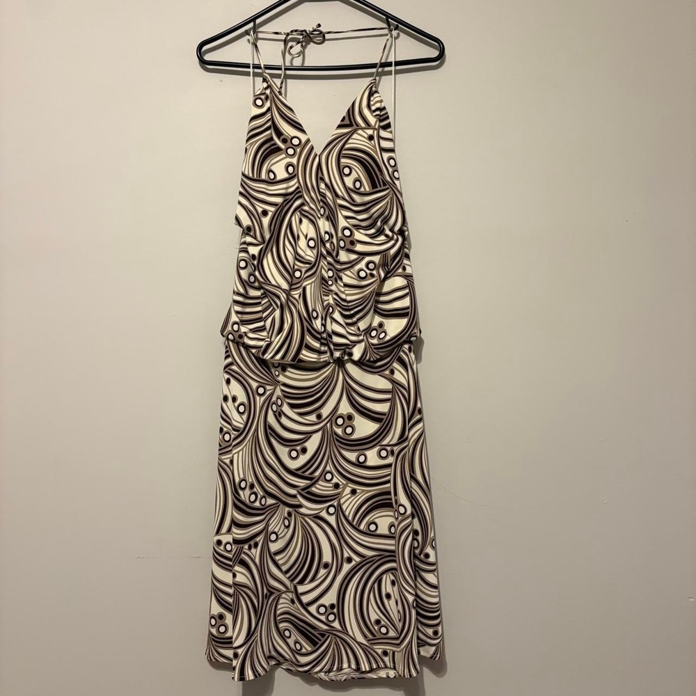 Maggy London black and tan abstract dress - Picture 1 of 8